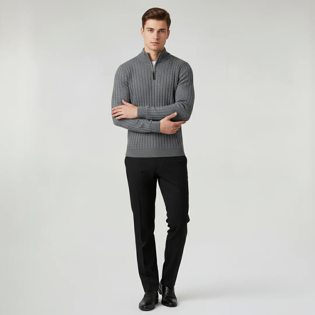 ZERMATT High Collar Half Zip Sweater - Image 6
