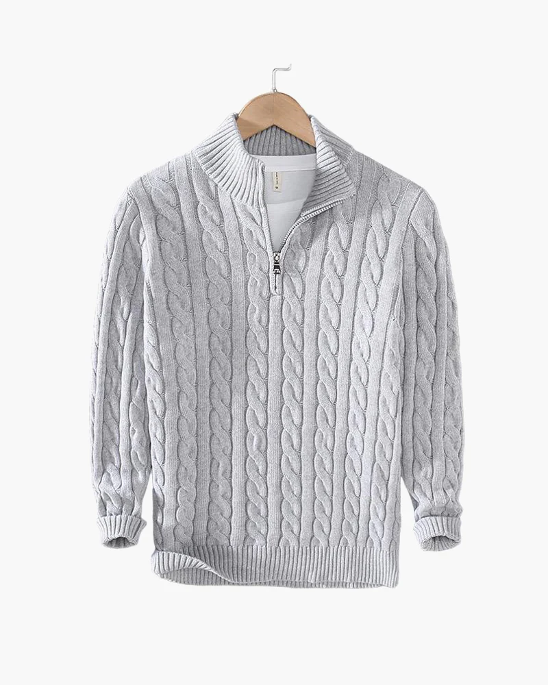 TAEBAEK Zipped Cable Sweater - Image 3